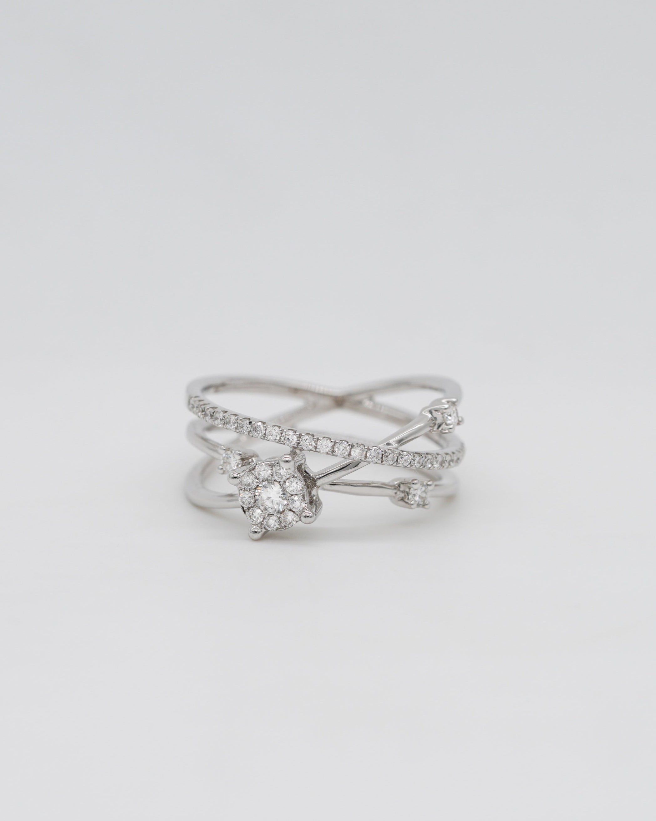 Festive Galaxy Diamond Cross Ring