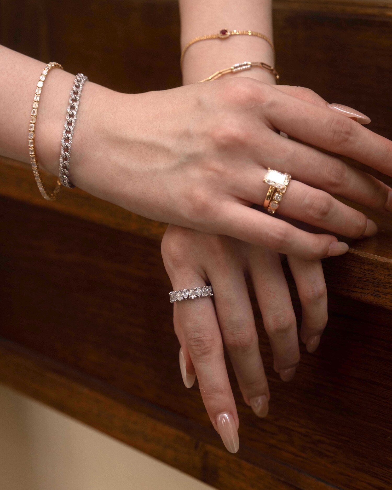 Pear-Shaped Eternity Diamond Ring