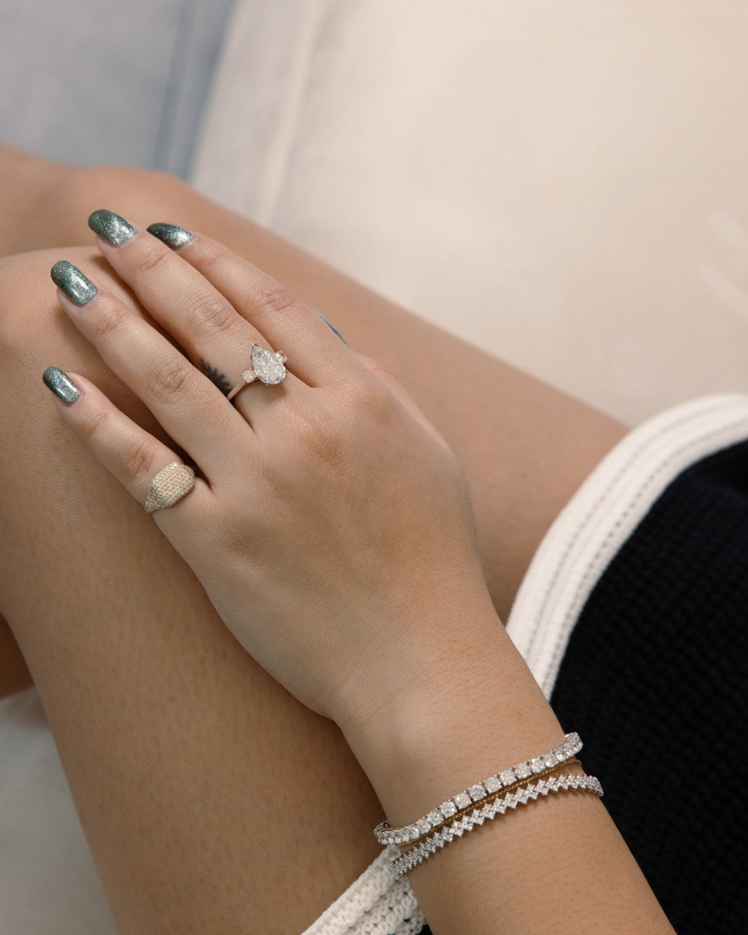 Brioche Pavé Pinky Ring