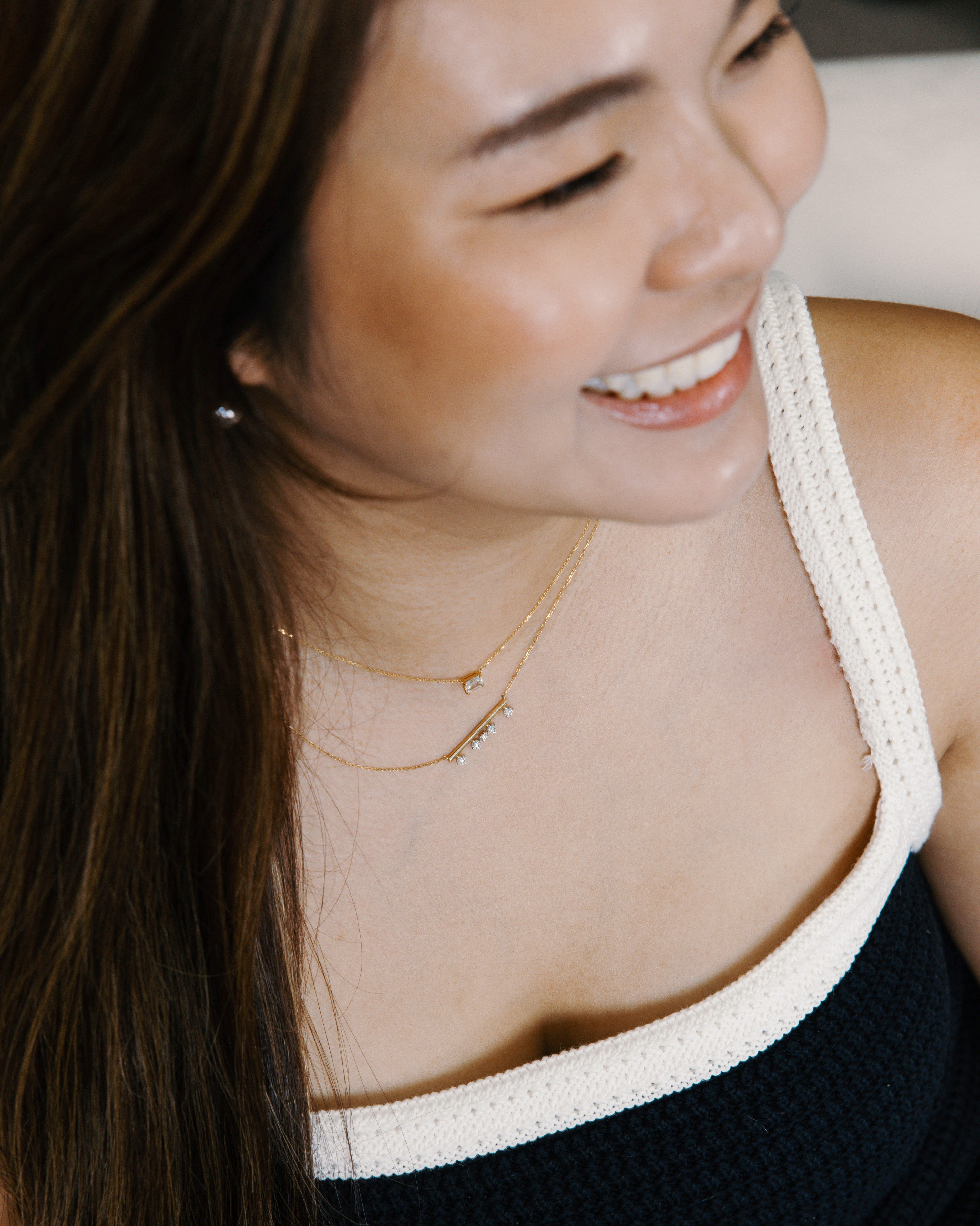 Poise & Balance Diamond Bar Necklace