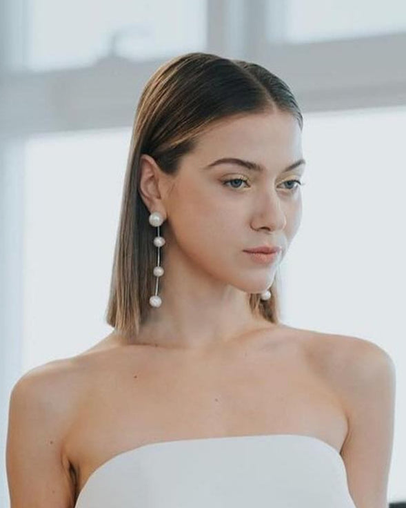 Fourfold Freshwater Pearl 2Way Earrings