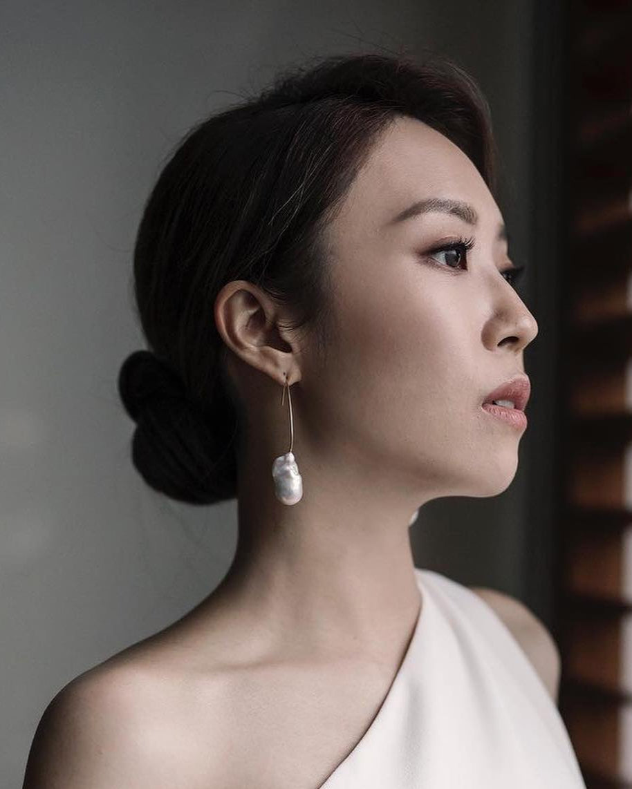 Irregular Freshwater Pearl Hook Earrings