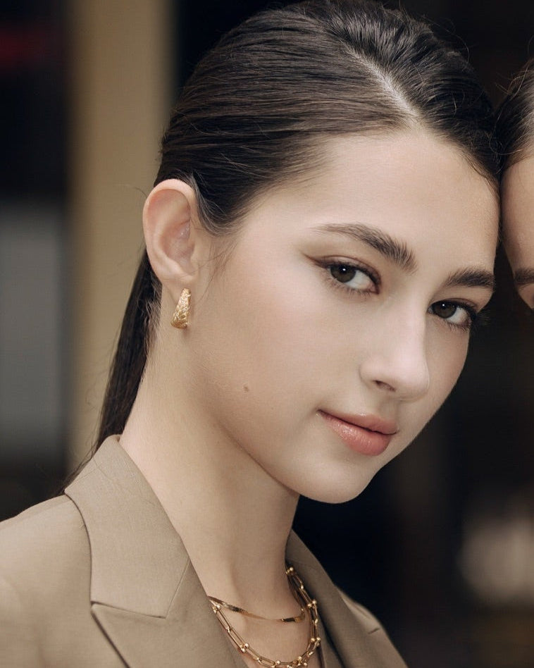 Brushed Style Vintage Diamond Earrings