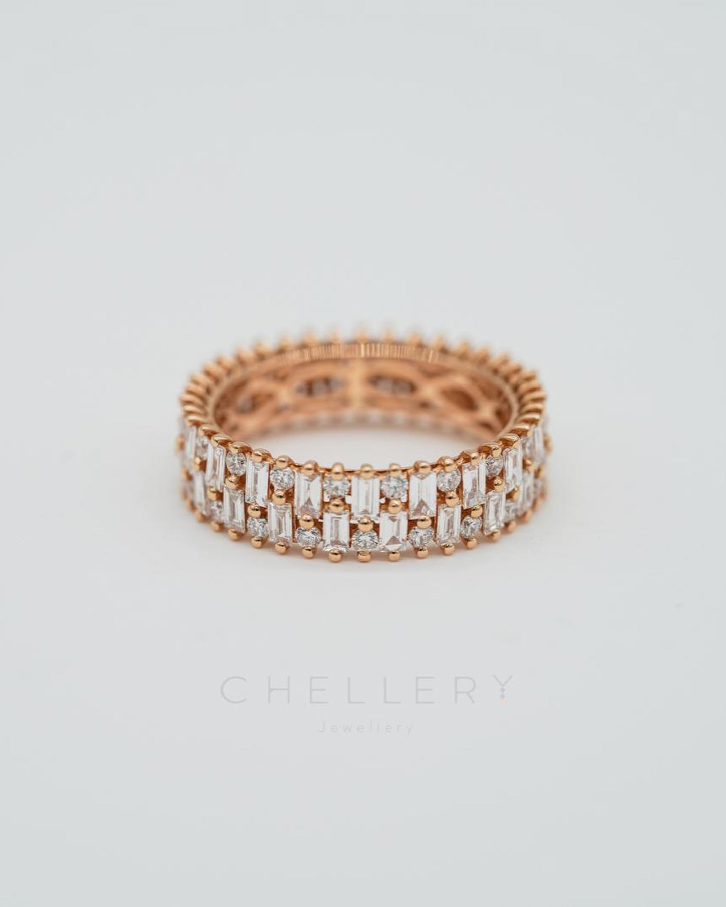 Baguette & Round Diamond Lace Ring