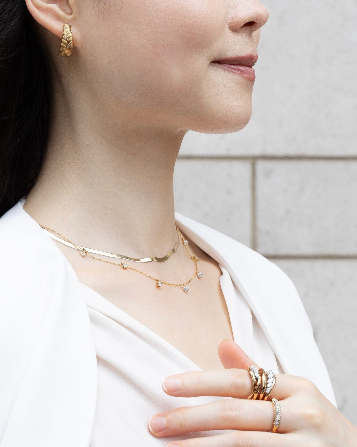 Brushed Style Vintage Diamond Earrings