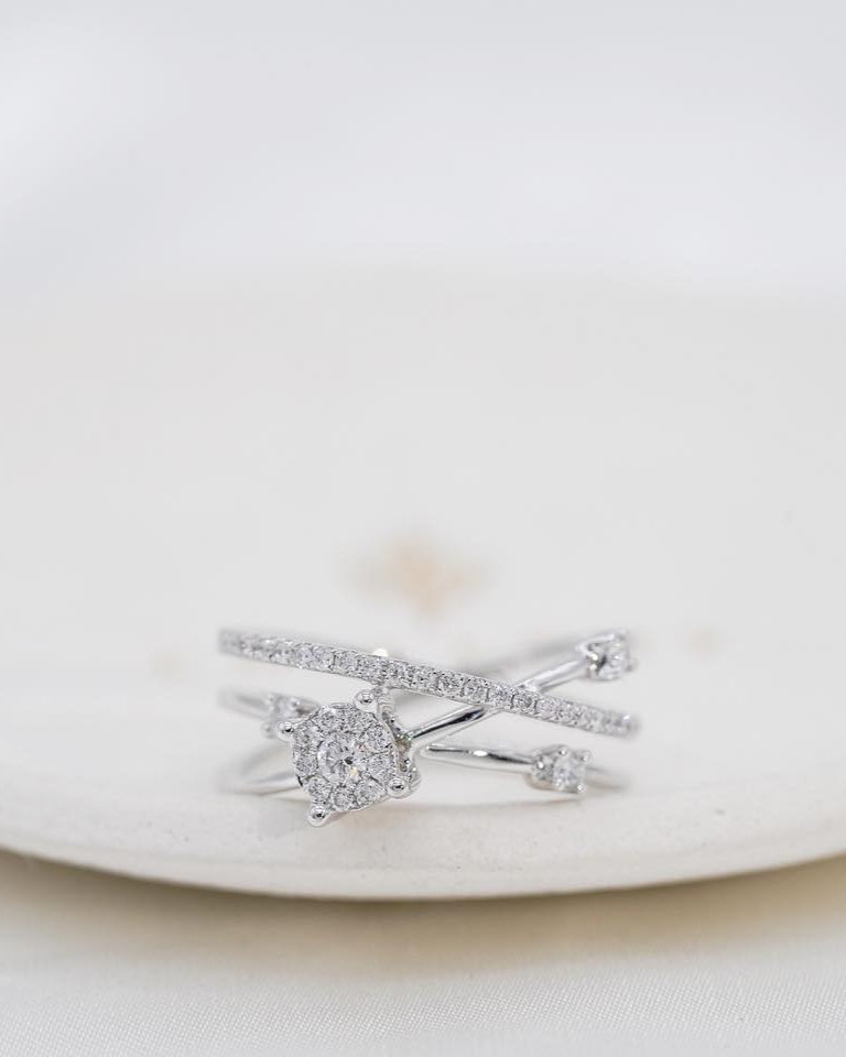 Festive Galaxy Diamond Cross Ring