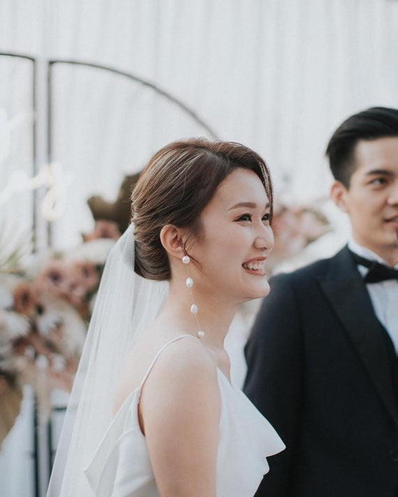 Fourfold Freshwater Pearl 2Way Earrings