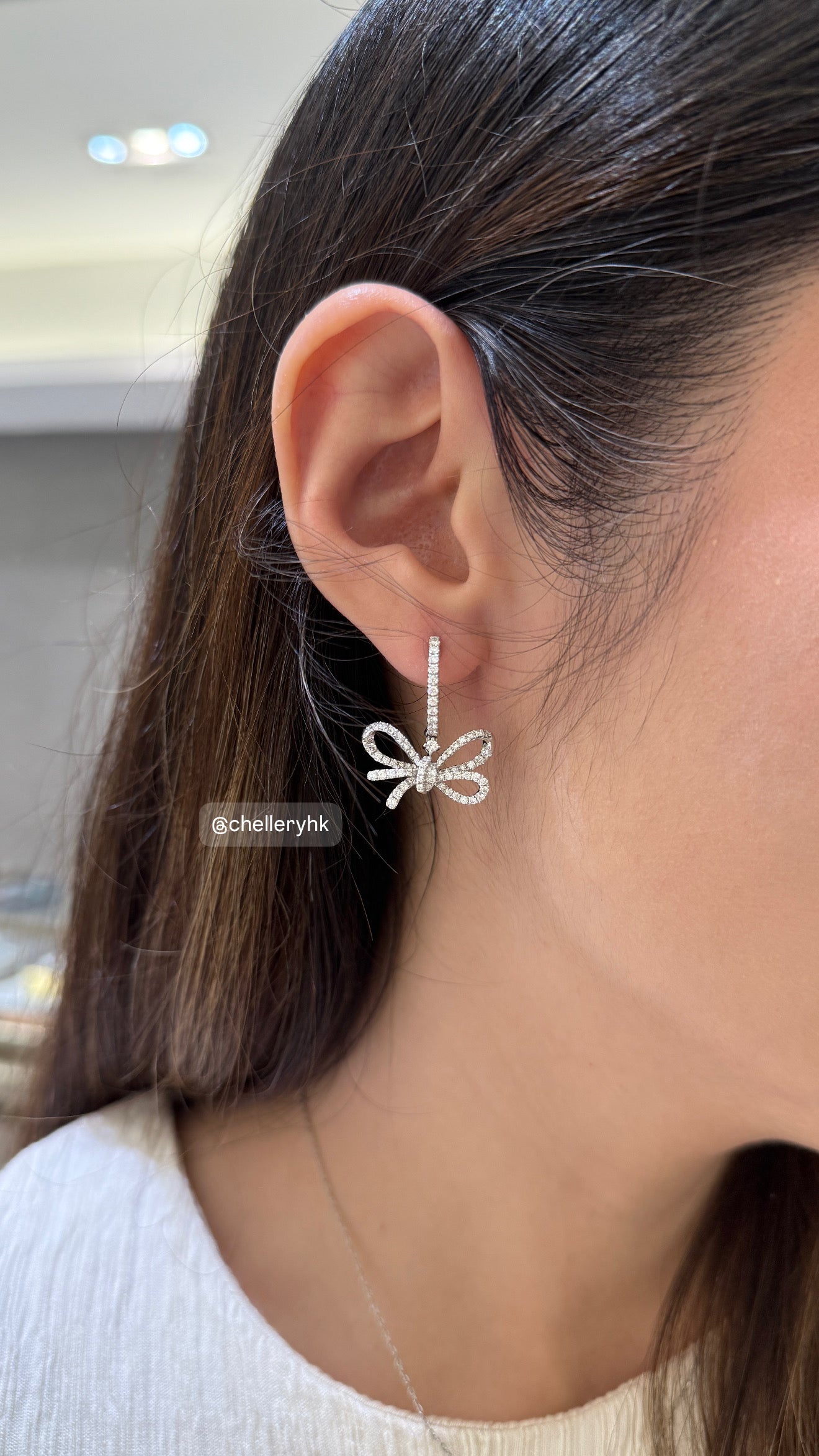 Butterfly Bow Diamond Earrings