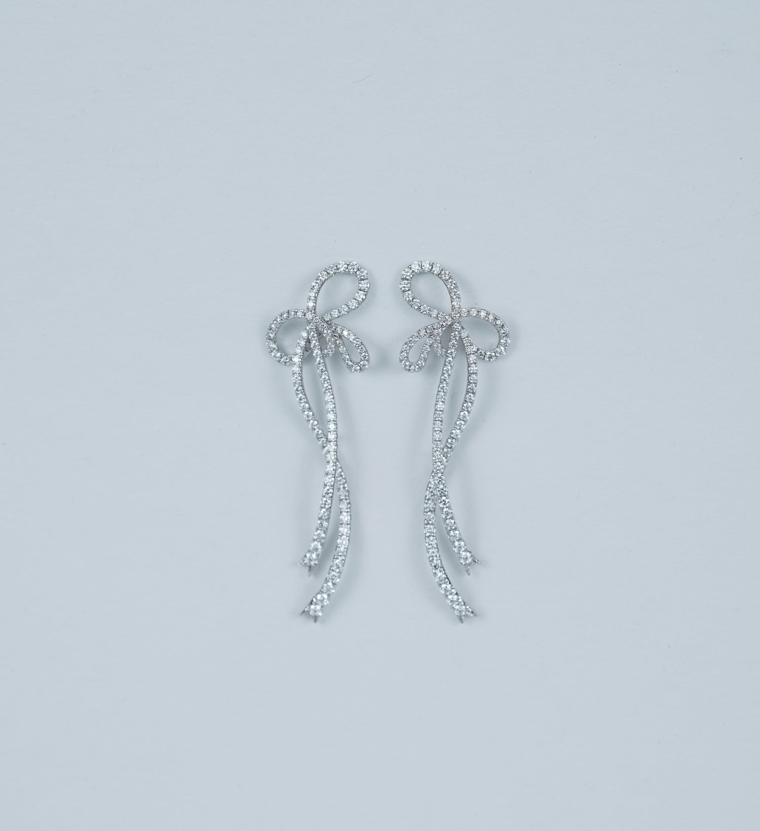 Diamond Tassel Bow Earrings