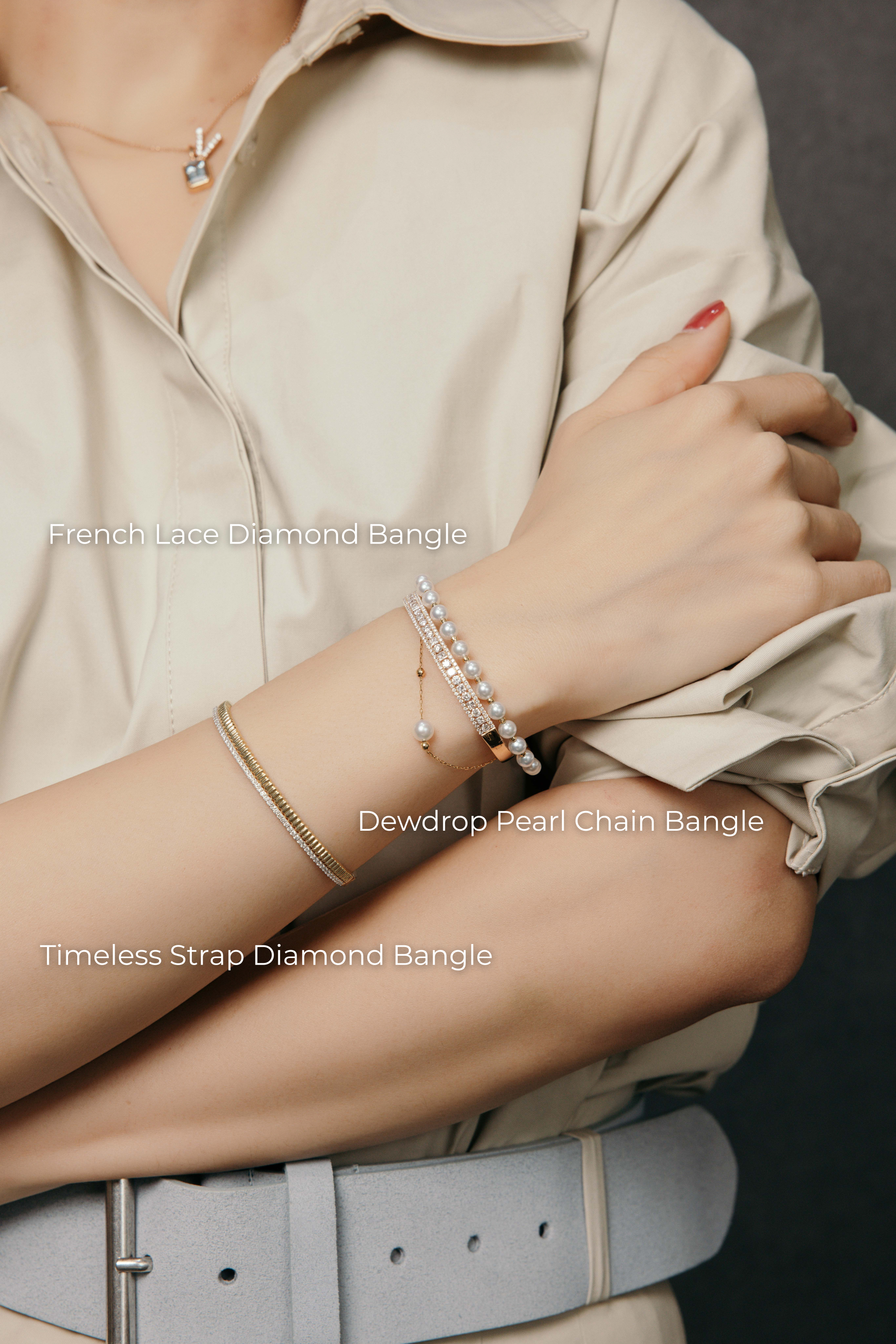 French Lace Diamond Bangle