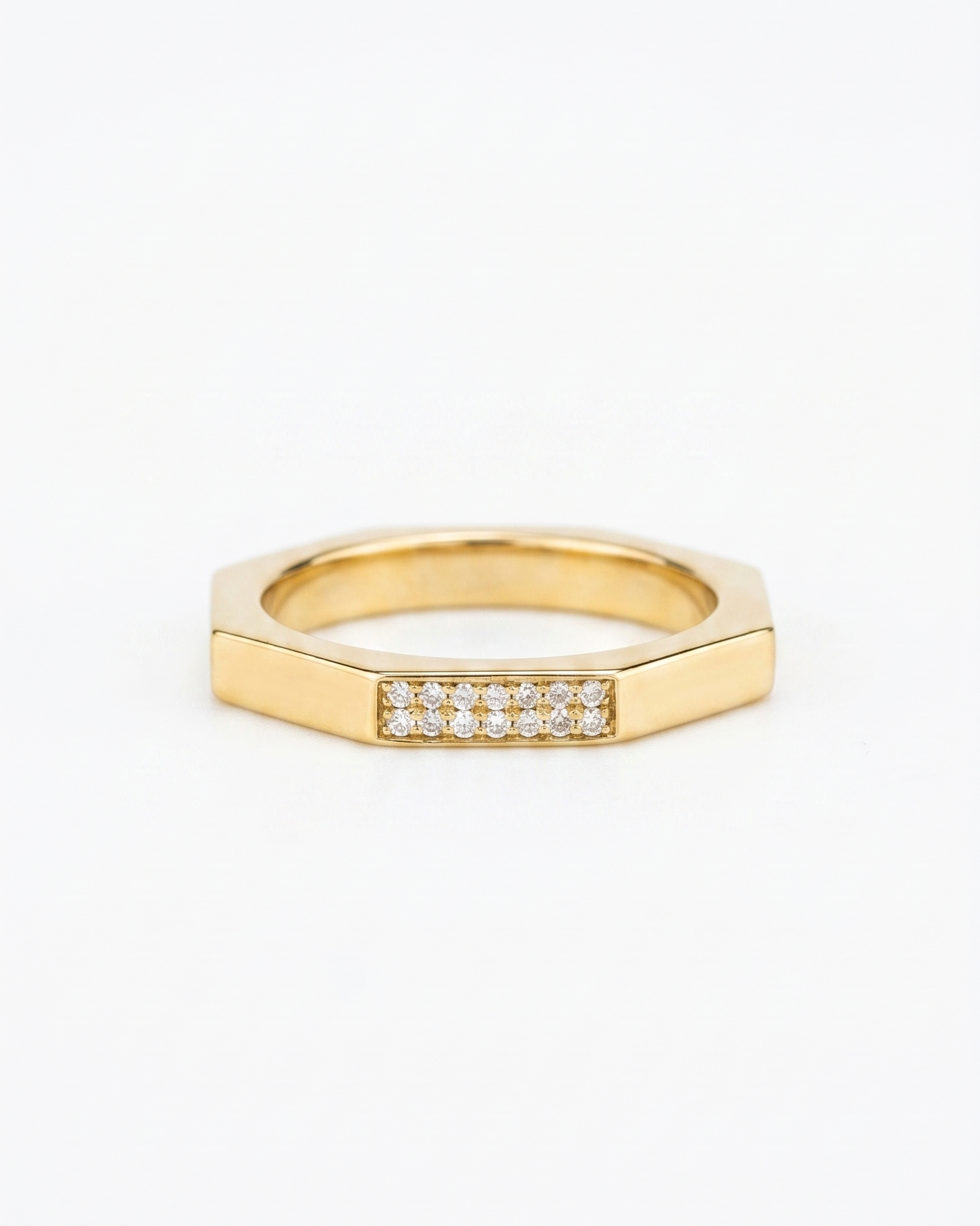 Octagonal Diamond Wedding Rings