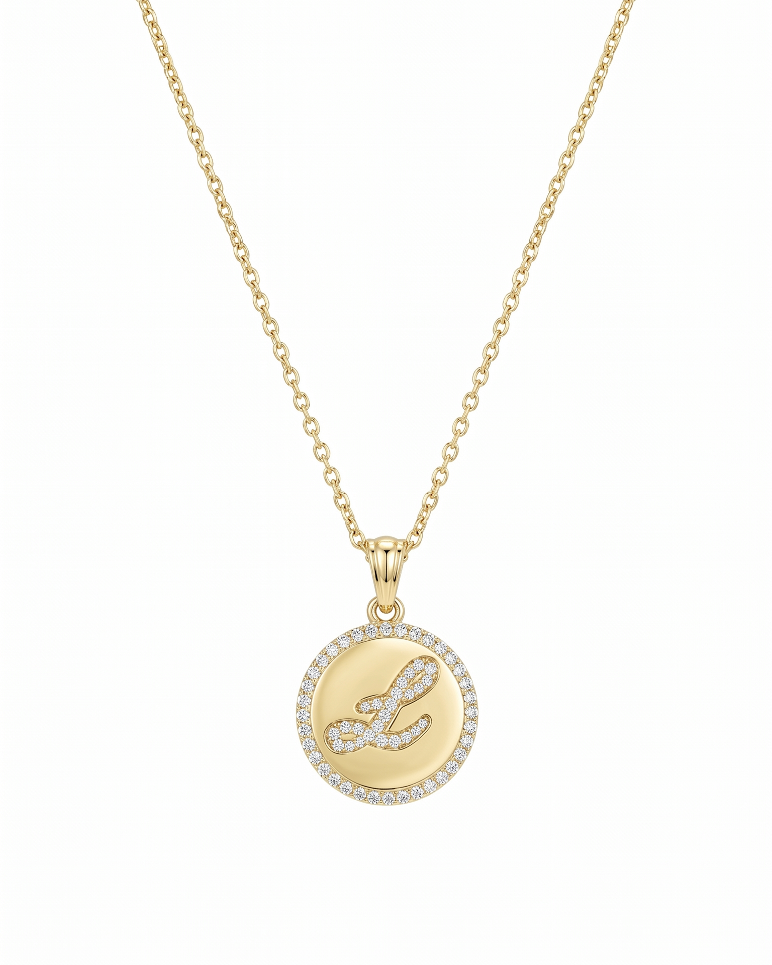 Initial Halo Necklace
