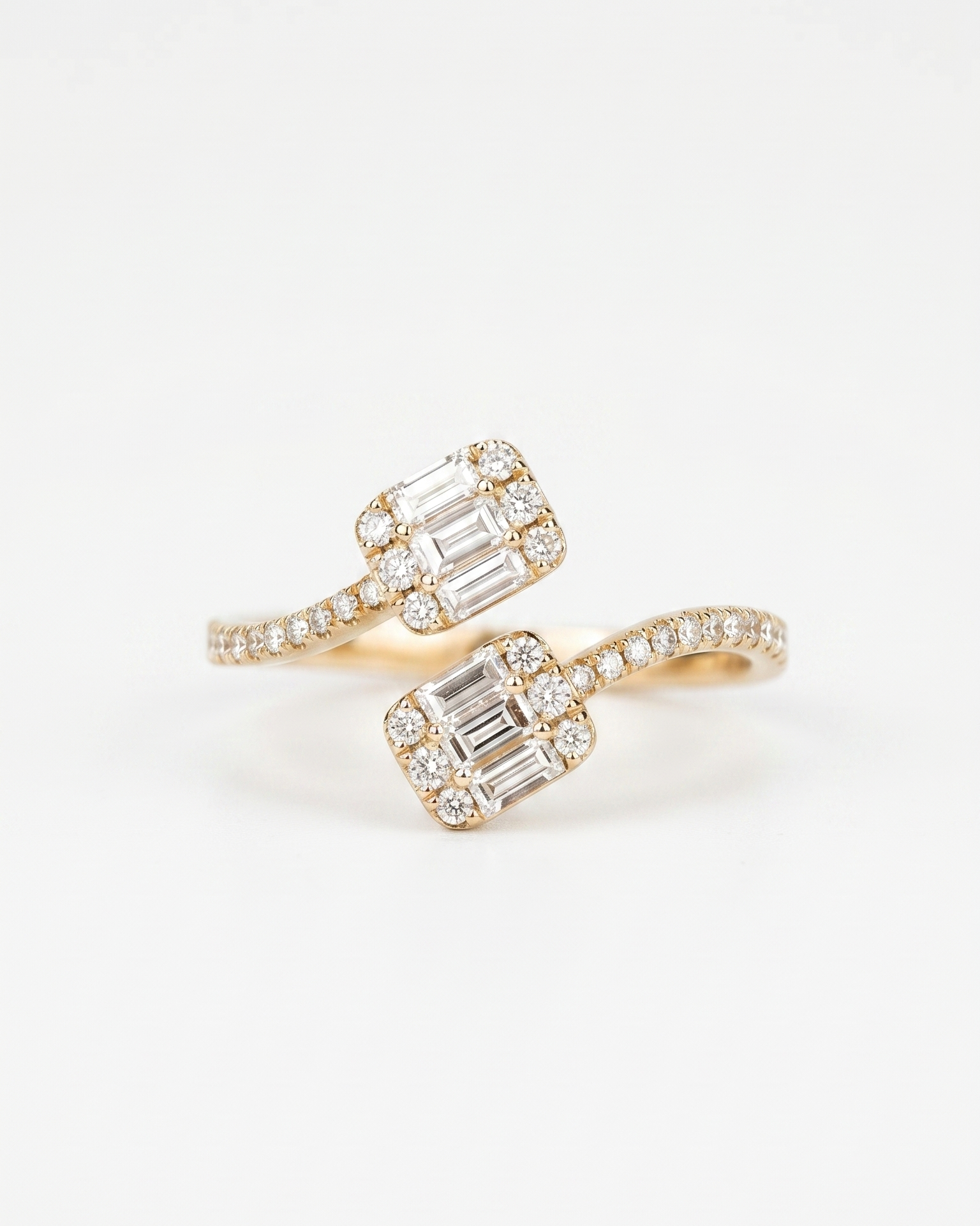 Emerald Diamond Open Ring