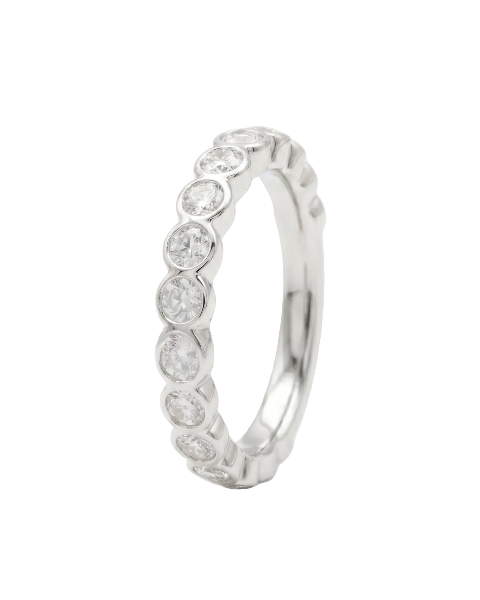 Half Band Diamond Bezel Ring