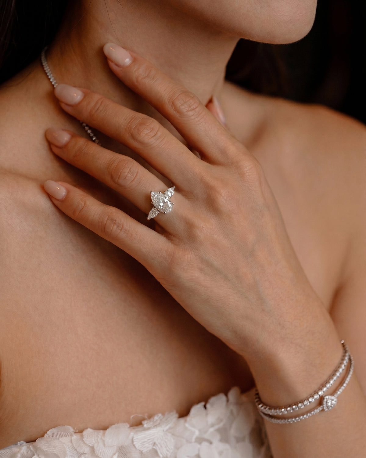 The Trinity Oval Engagement Diamond Ring