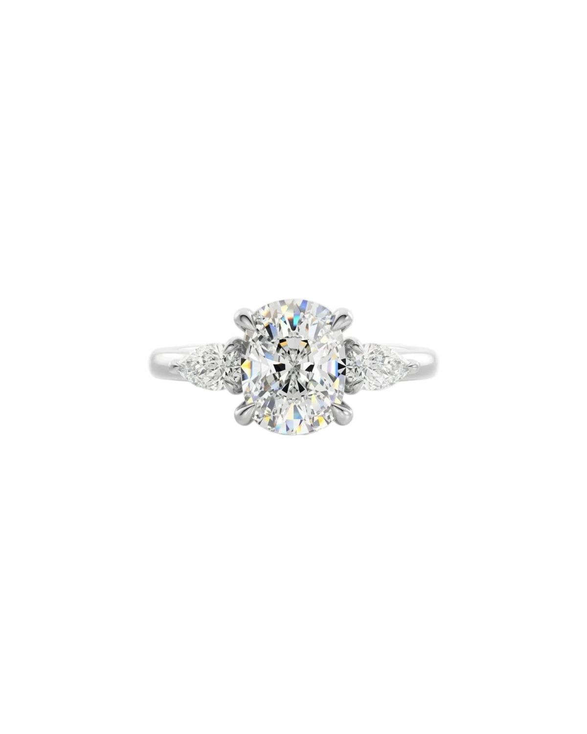 The Elongated Trio Engagement Diamond Ring