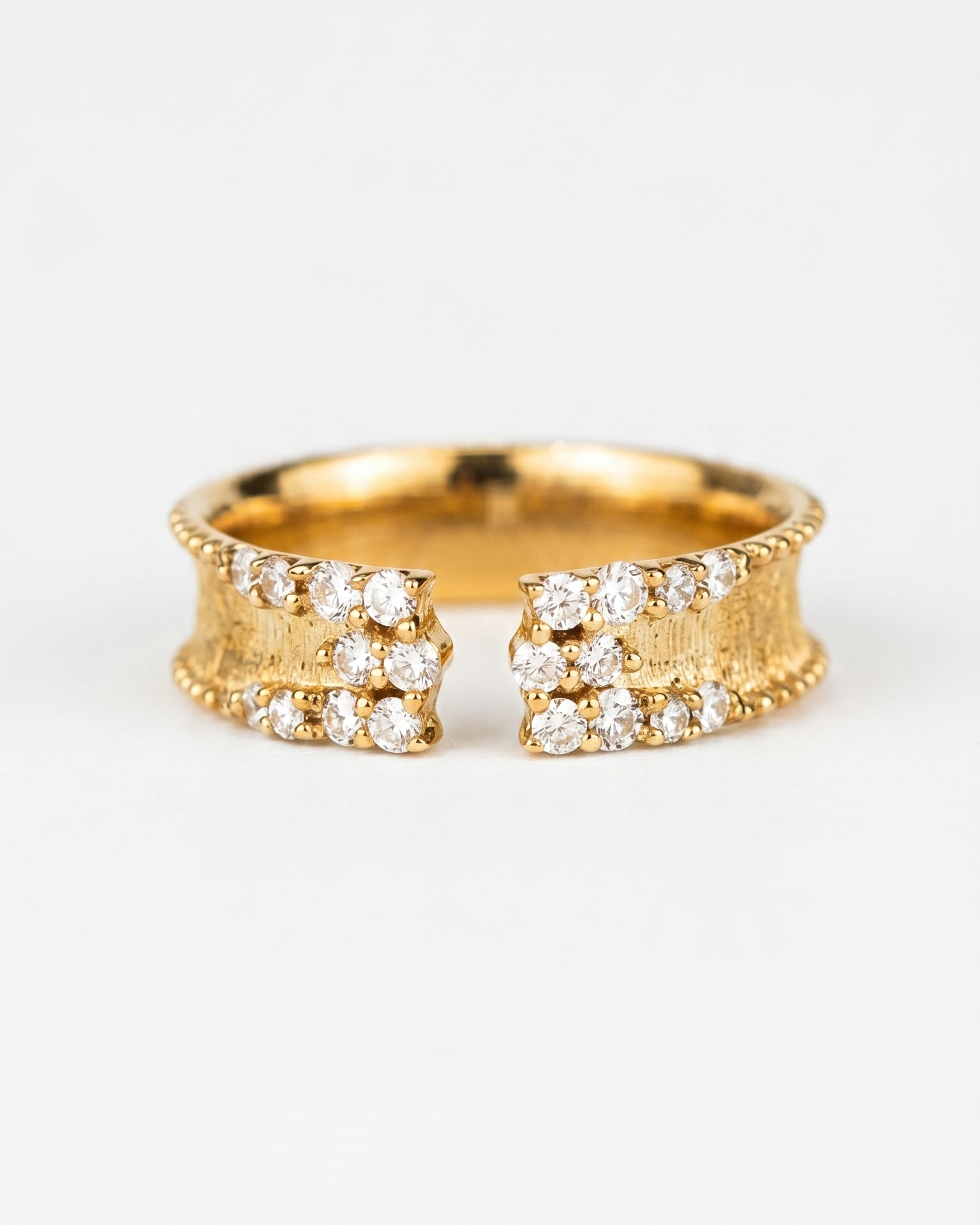 Brushed-Style Diamond Ring