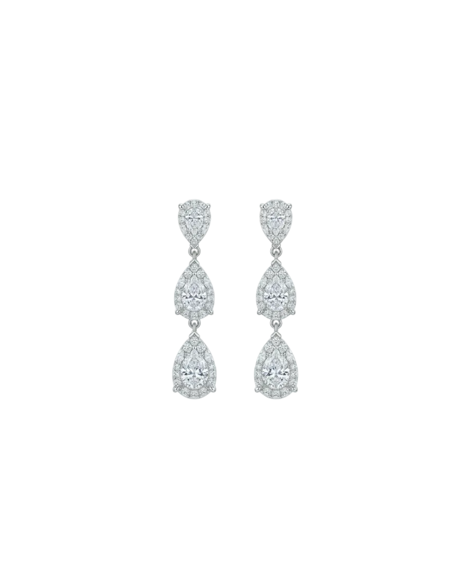 3 Pear-shaped Diamond Earrings