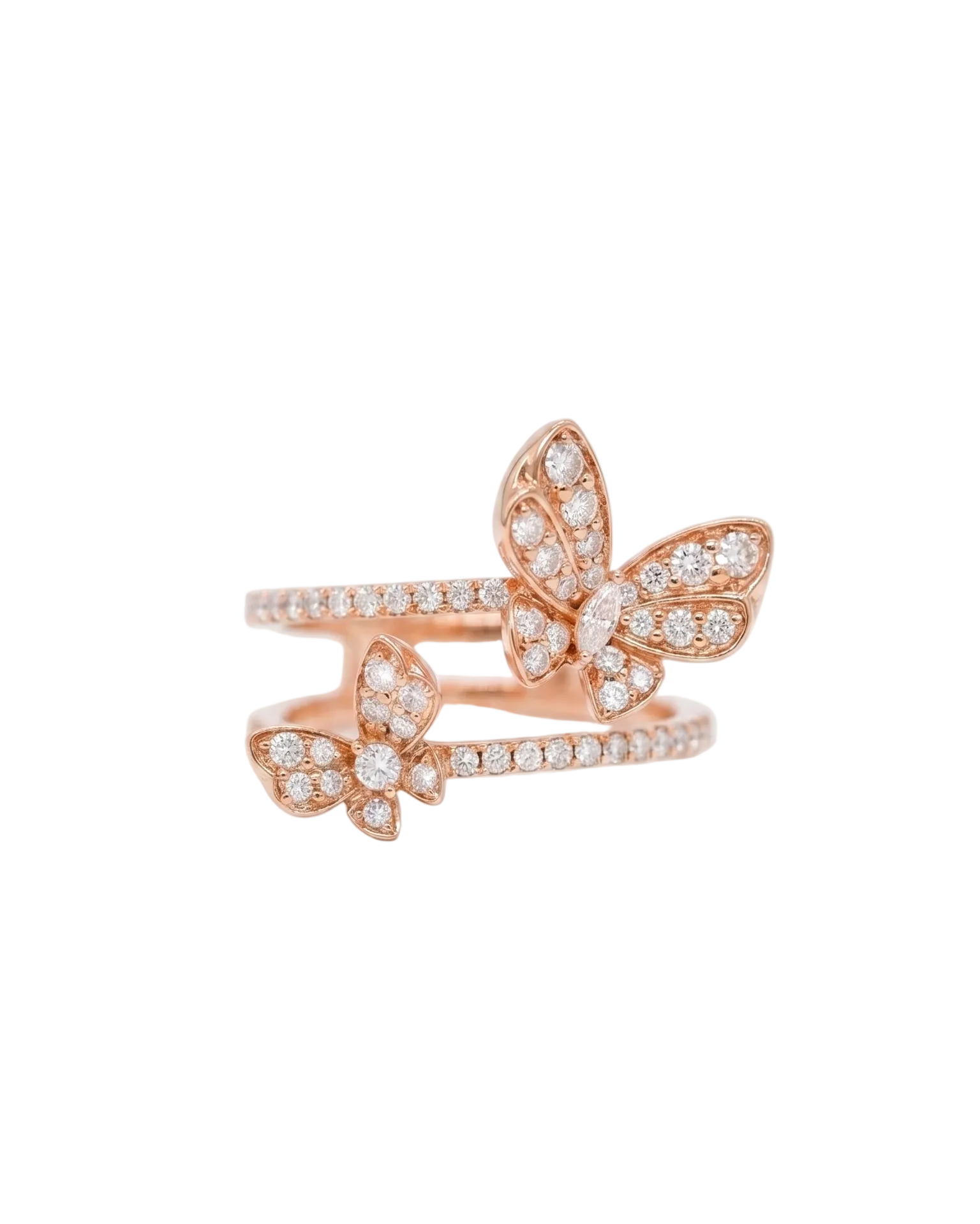 3D Butterfly Diamond Ring