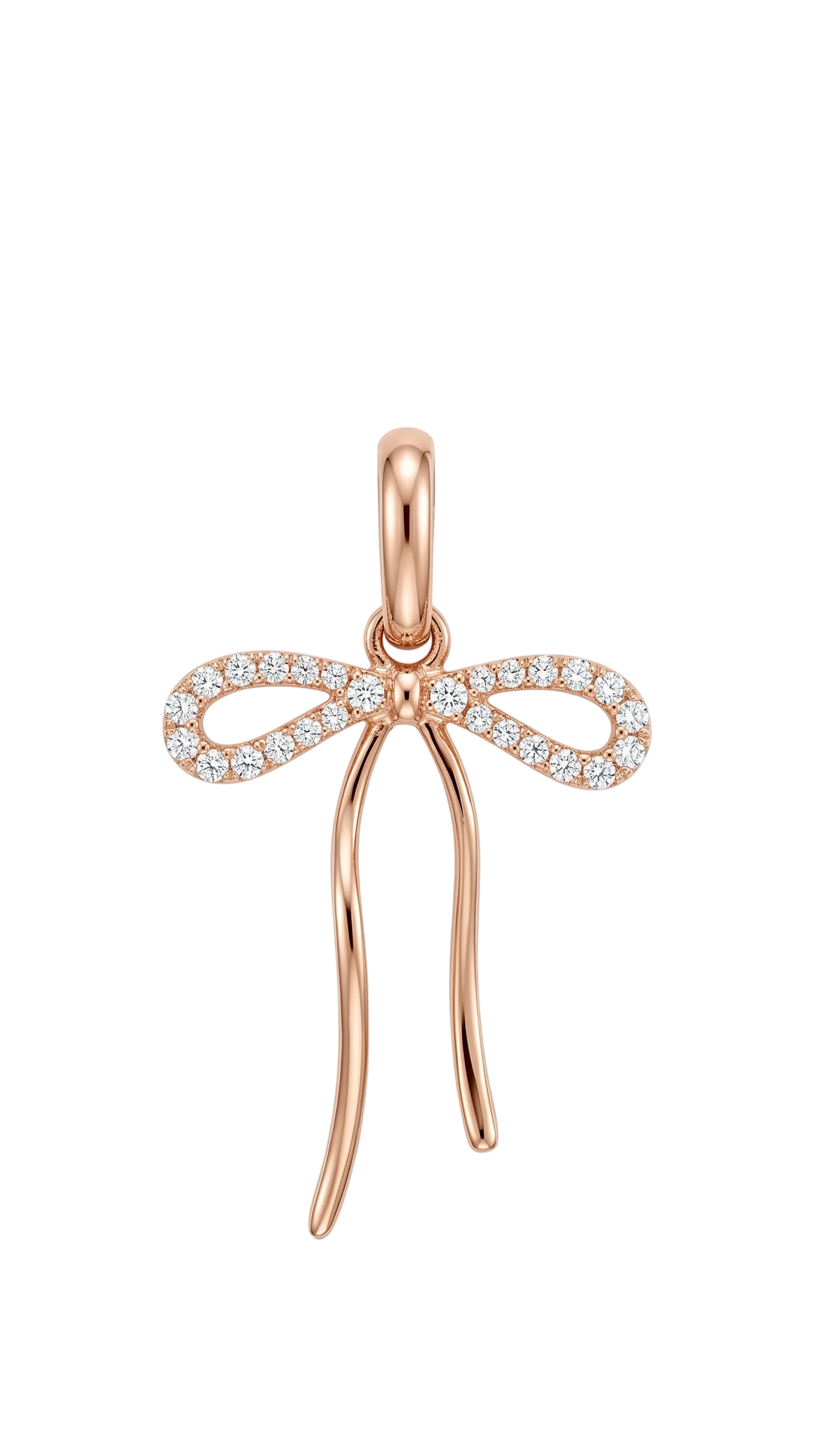 Ribbon Bow Diamond Charm
