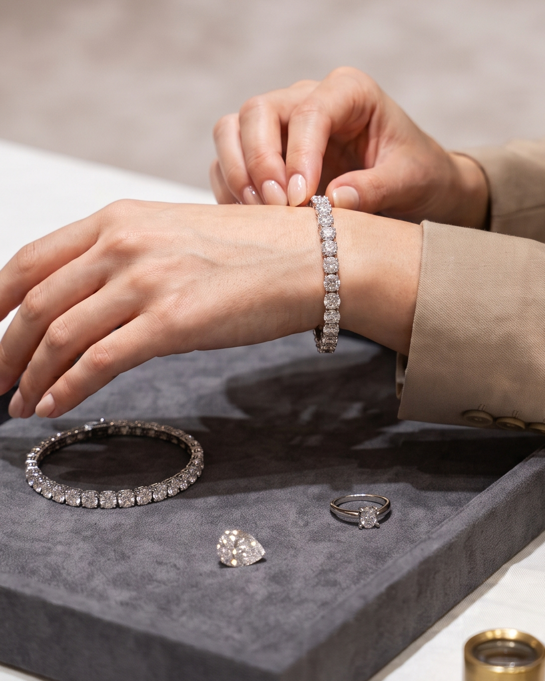 30 Pointers Round Cut Diamond Tennis Bracelet