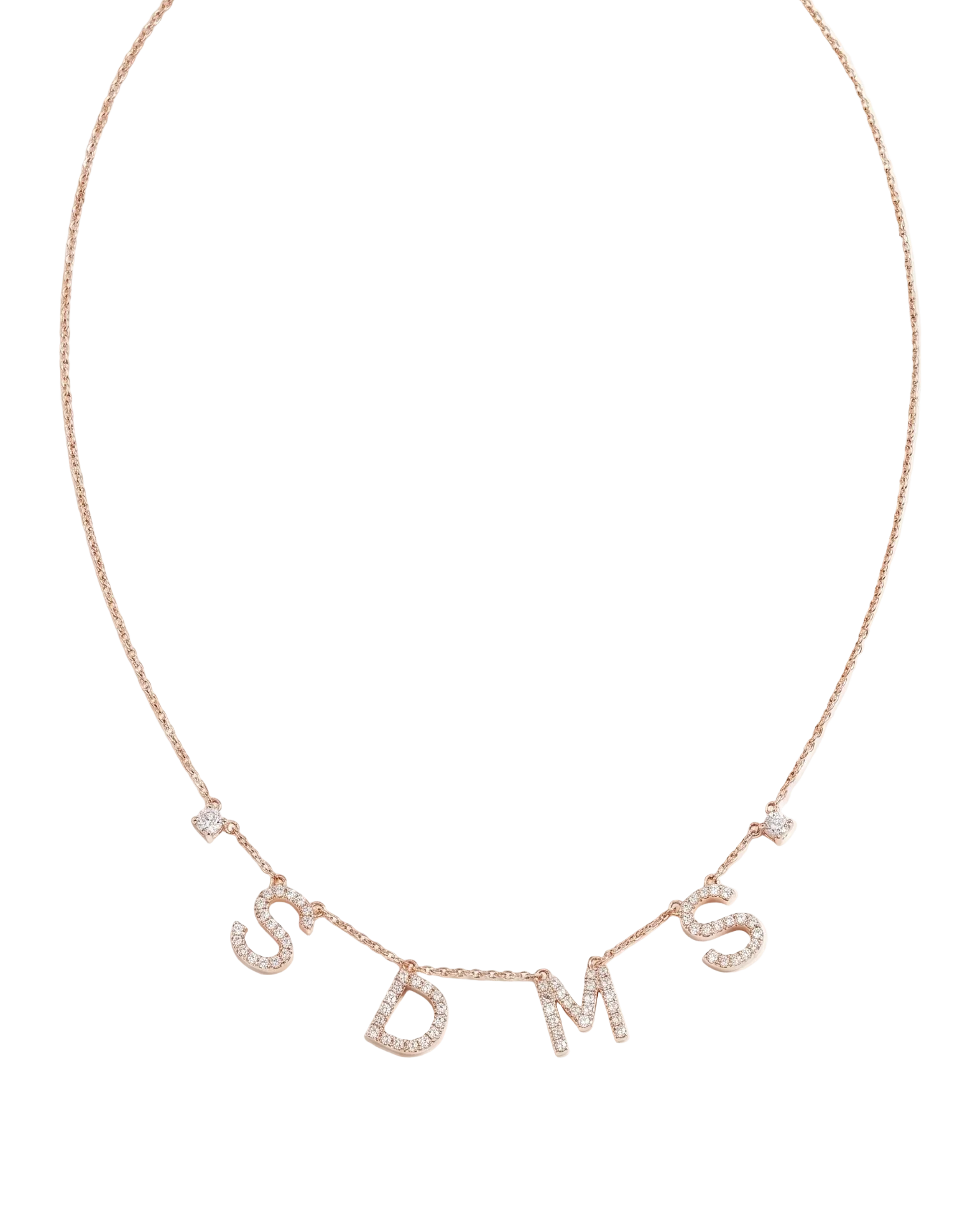 Milestone Bespoke Letters Necklace With Diamond