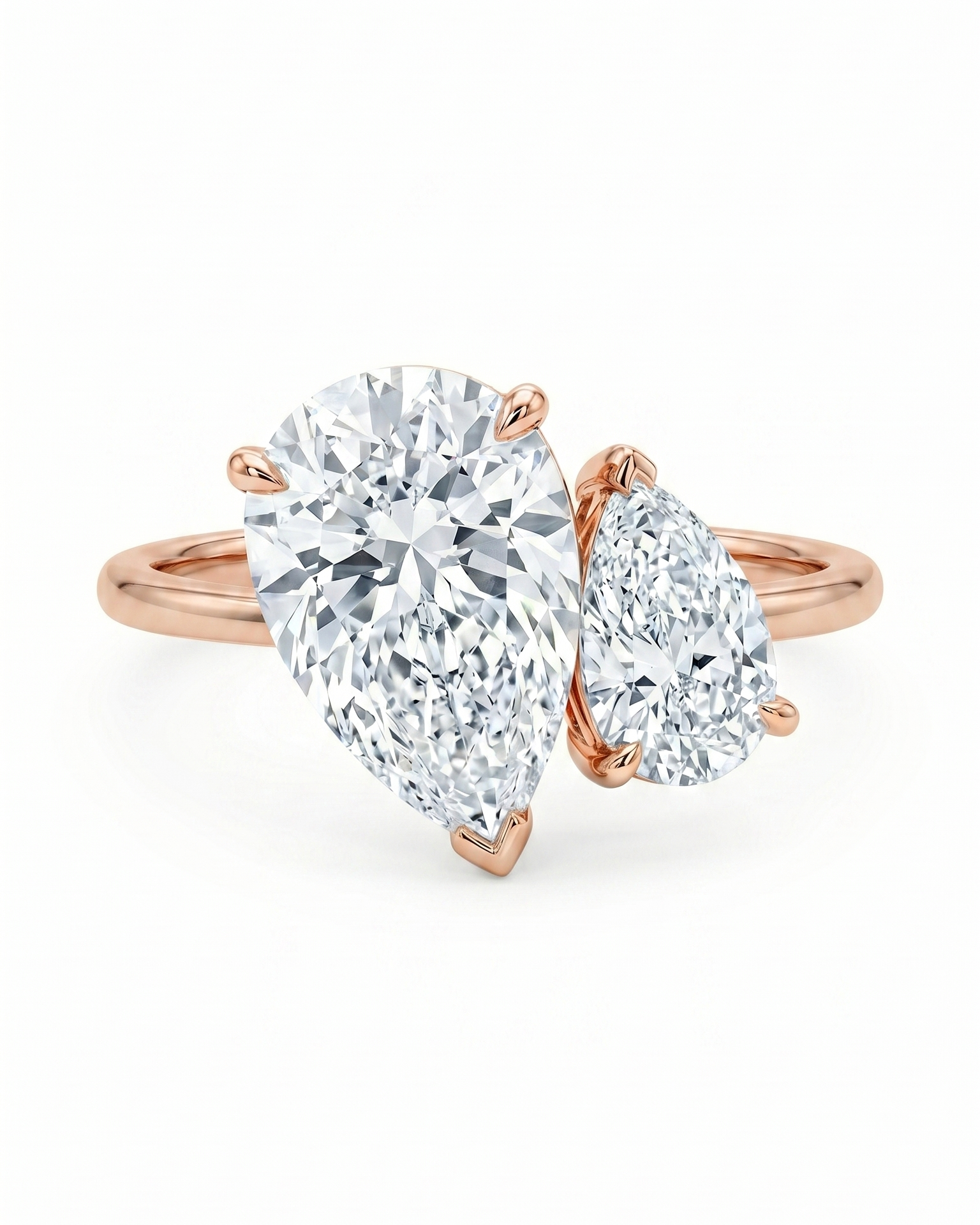 Pear-Bond Duo You & Me Diamond Ring