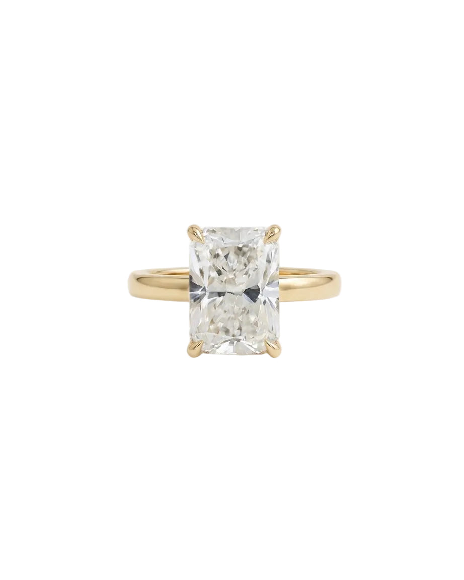 Elongated Cushion Cut Engagement Diamond Ring
