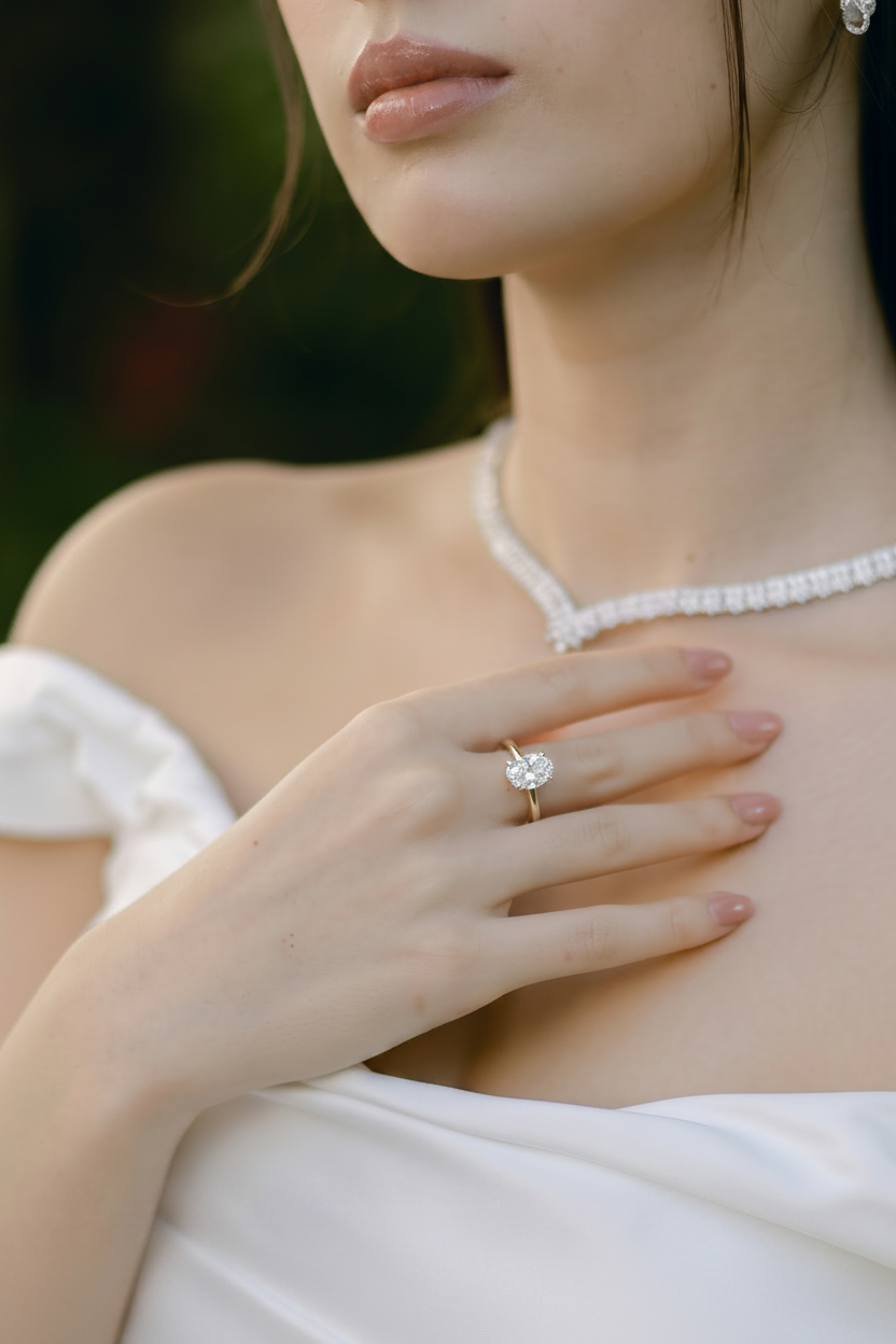 Oval-shaped Diamond Engagement Ring