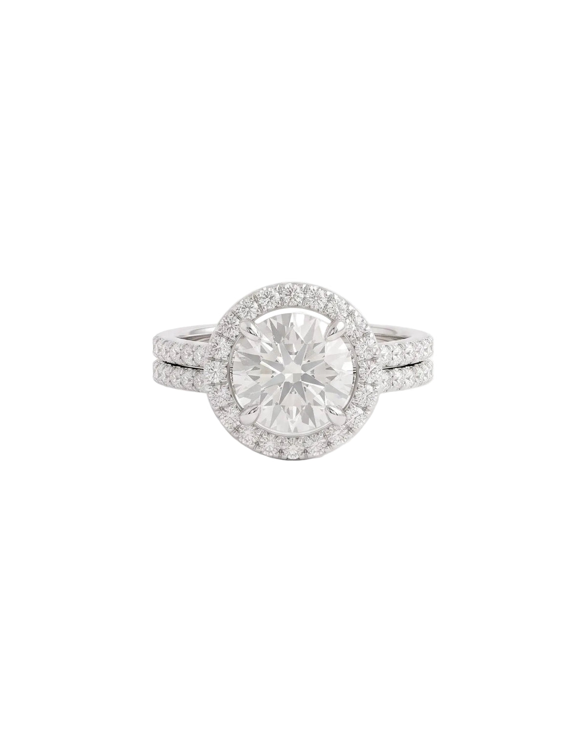 Round-Shaped Halo Engagement Diamond Ring