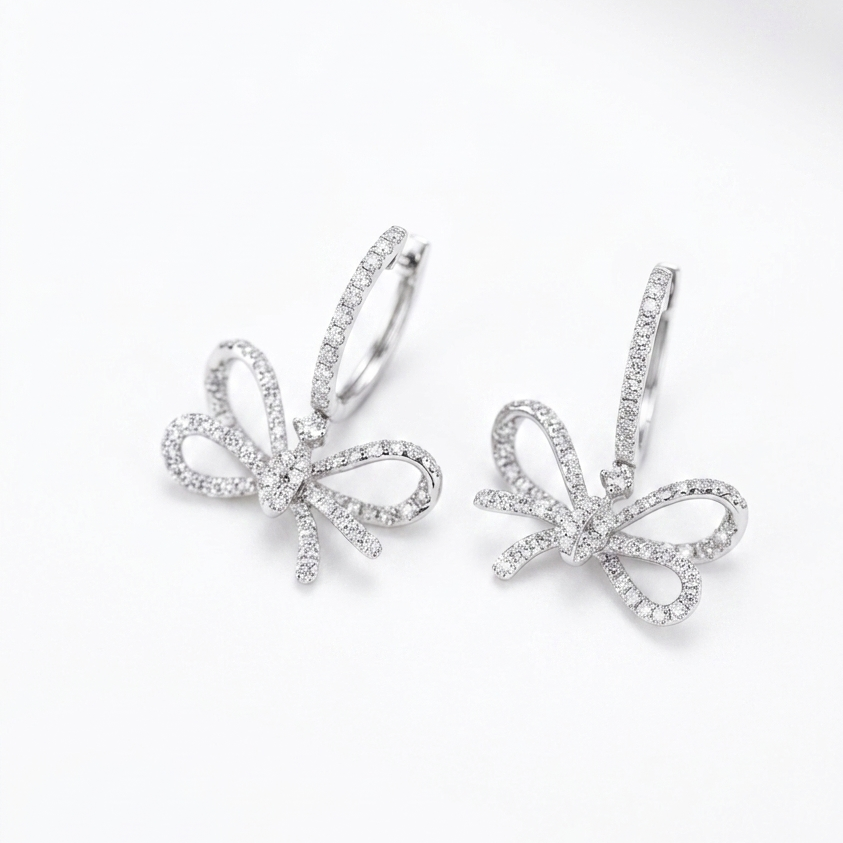 Butterfly Bow Diamond Earrings