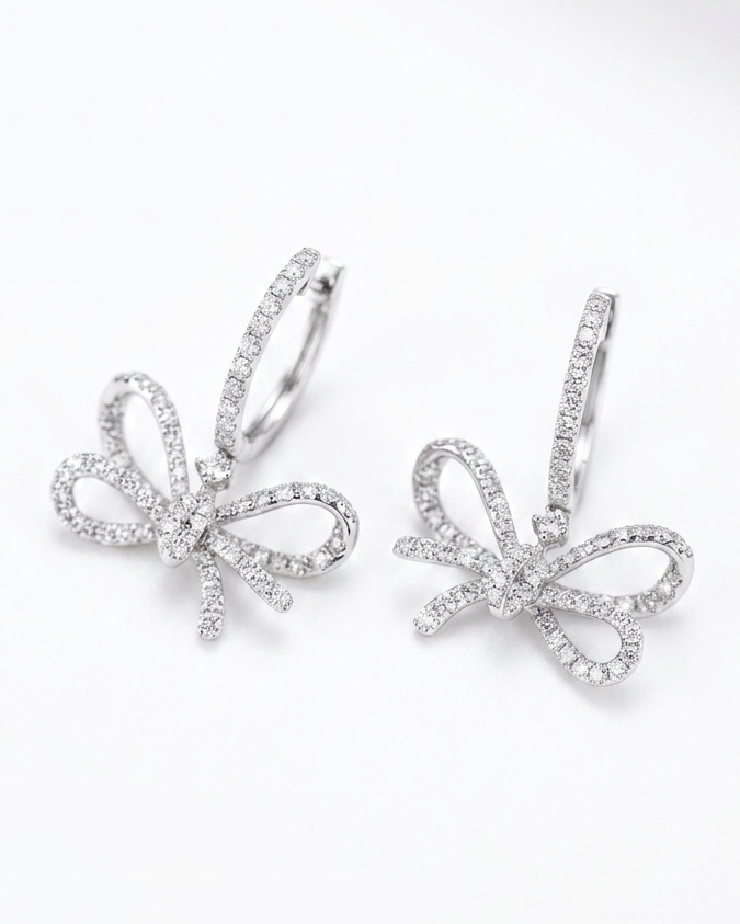 Butterfly Bow Diamond Earrings