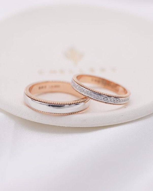 Beaded Wedding Rings