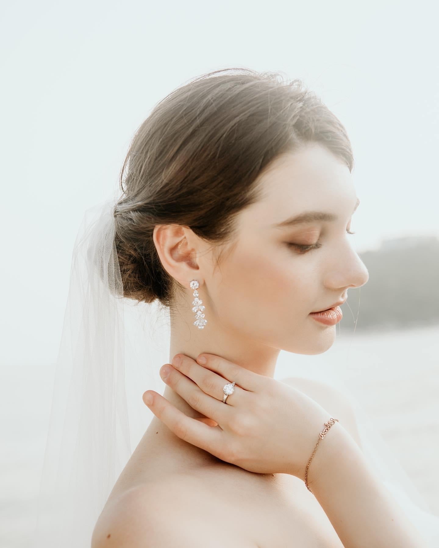 Diamond Blossom Drop Earrings