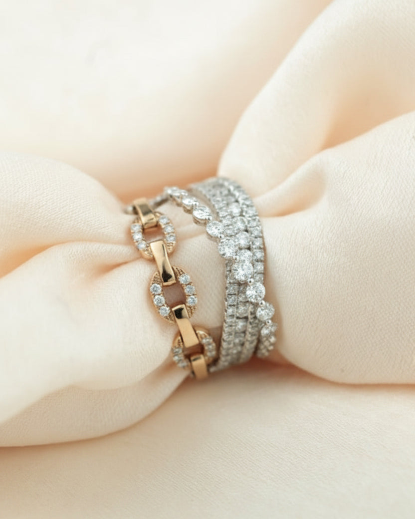 Diamond Cross Ring with Soft Chain