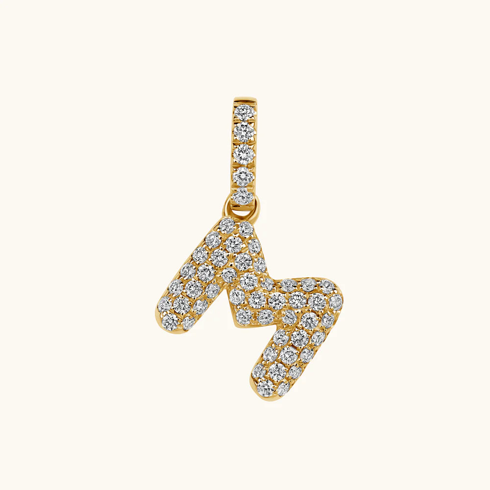Bubble Initial Diamond Charm