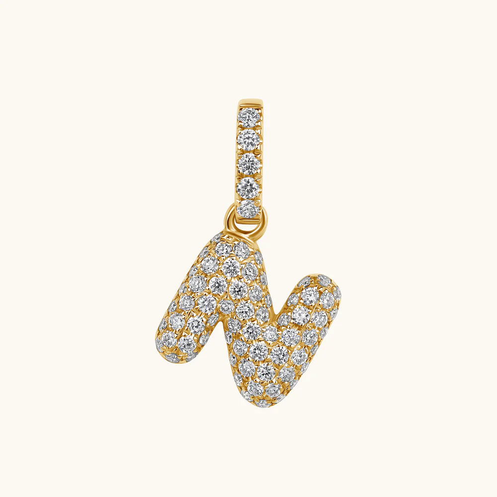Bubble Initial Diamond Charm