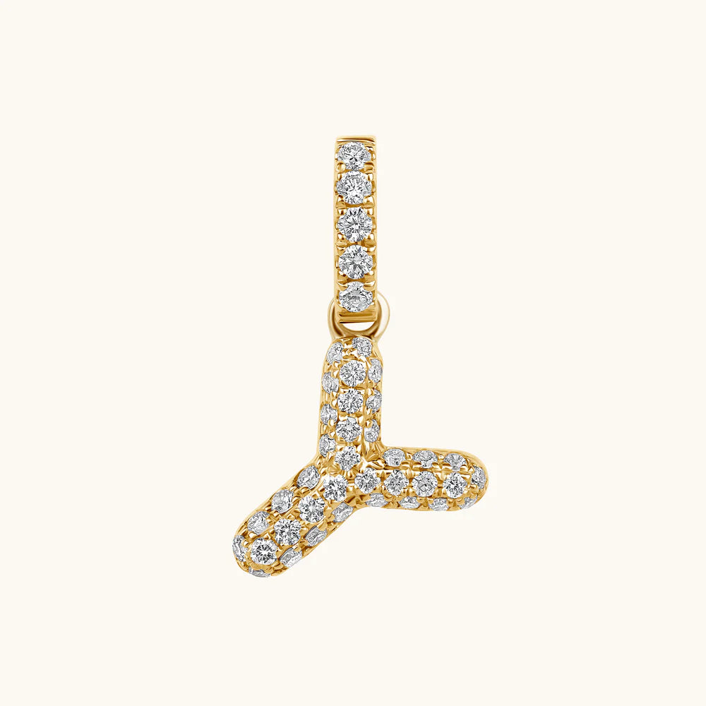 Bubble Initial Diamond Charm