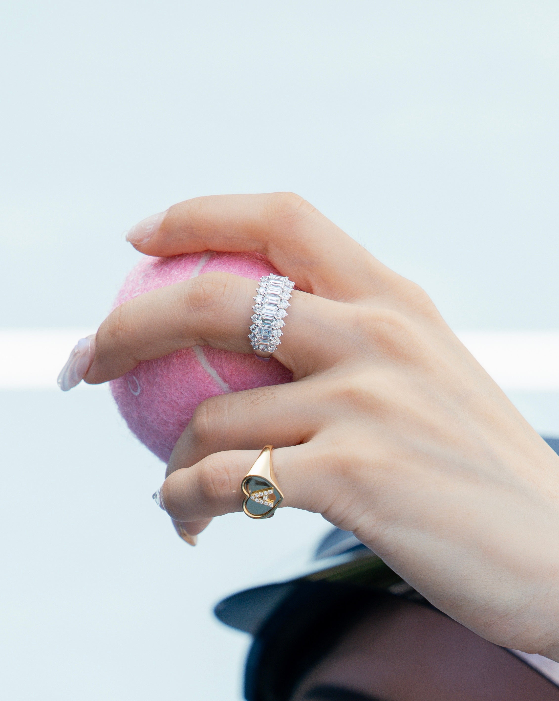 Baguette and Round Diamond Spanish Ring