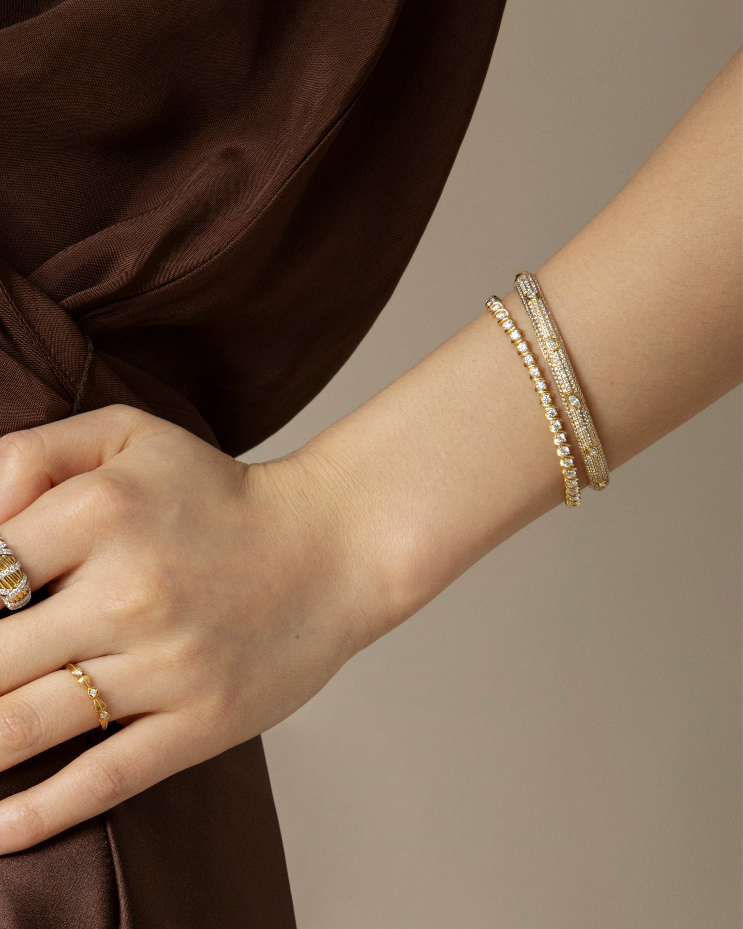 Spiral Twist Diamond Bracelet