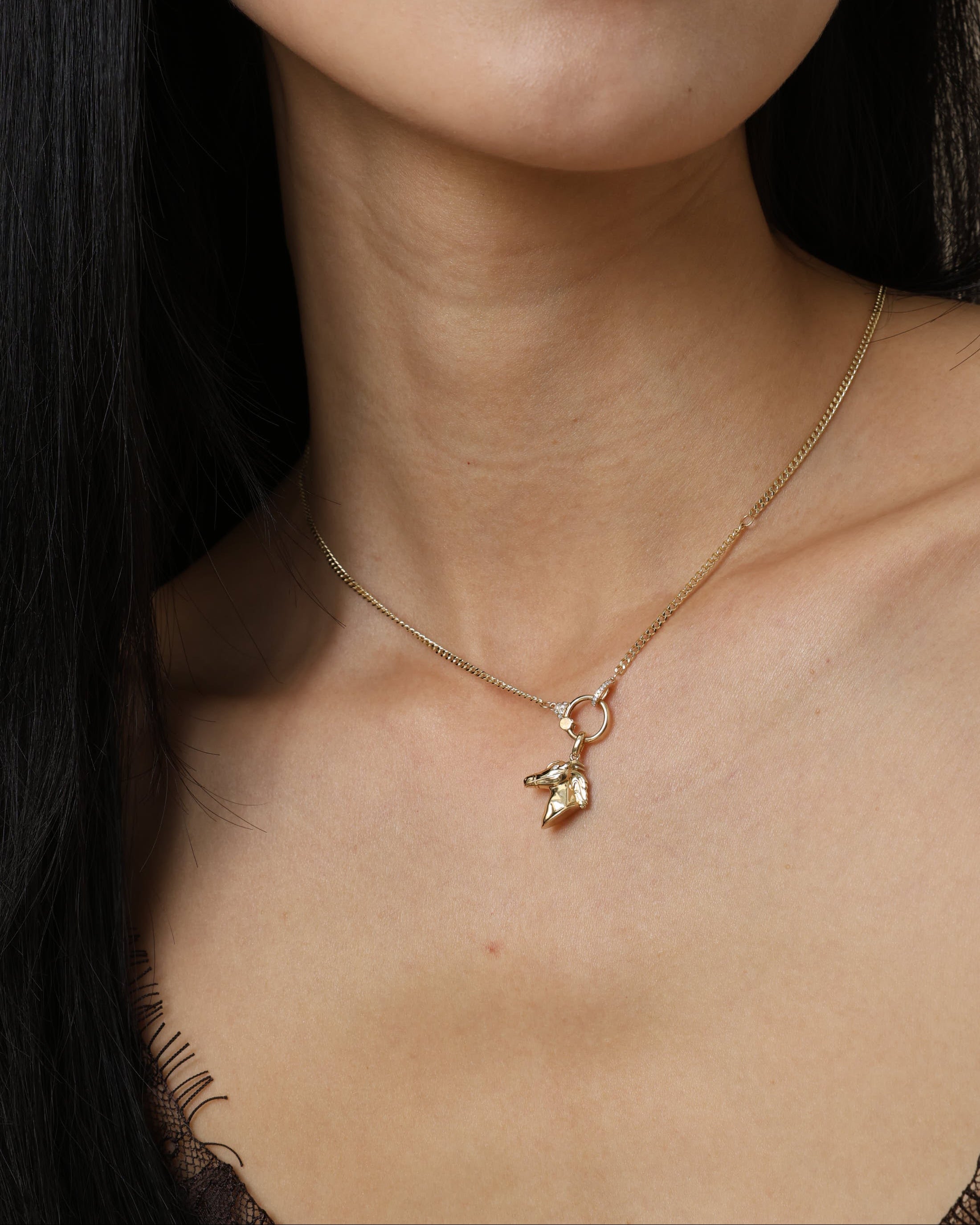 Horse Head Charm Necklace