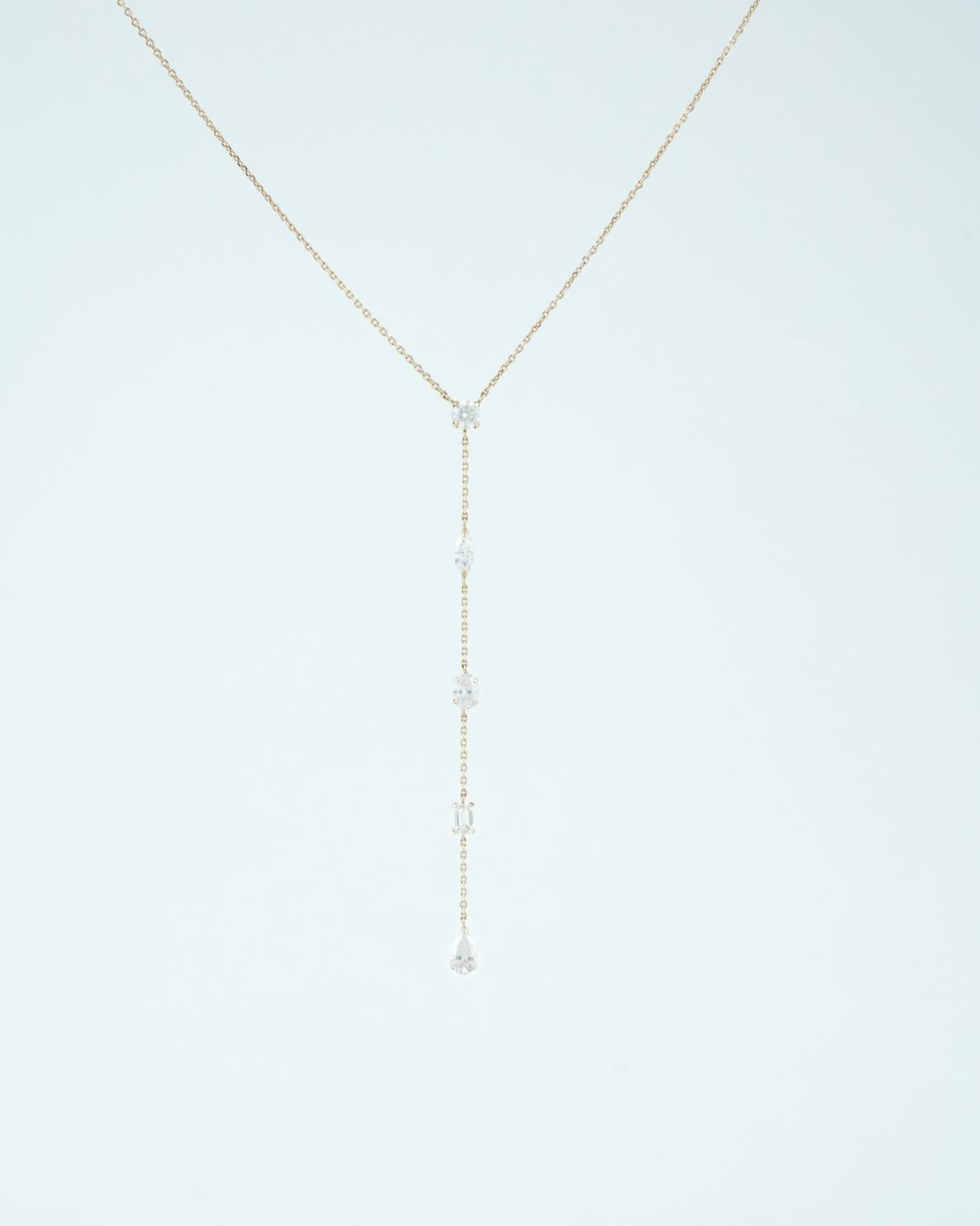Multi-shaped Diamond Dangle Necklace