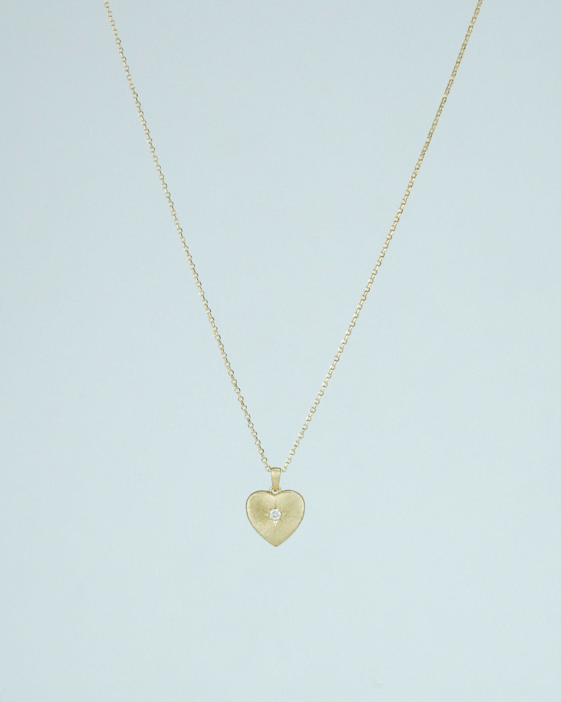Brushed Style Heart Charm Stack