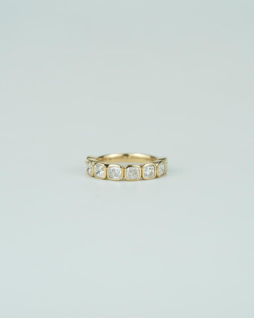 Bezel Setting Cushion Diamond Ring