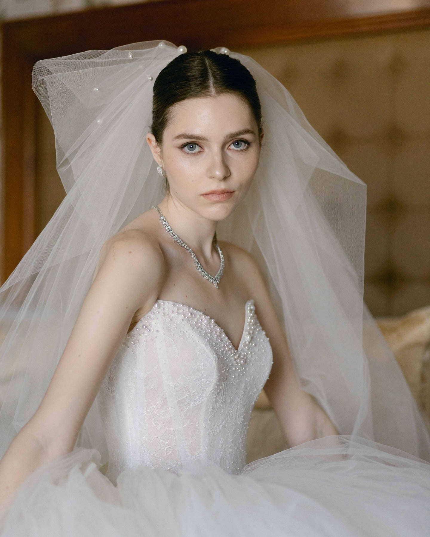 Vintage Charm & Oriental Elegance: Sophia V-Shaped Diamond Necklace