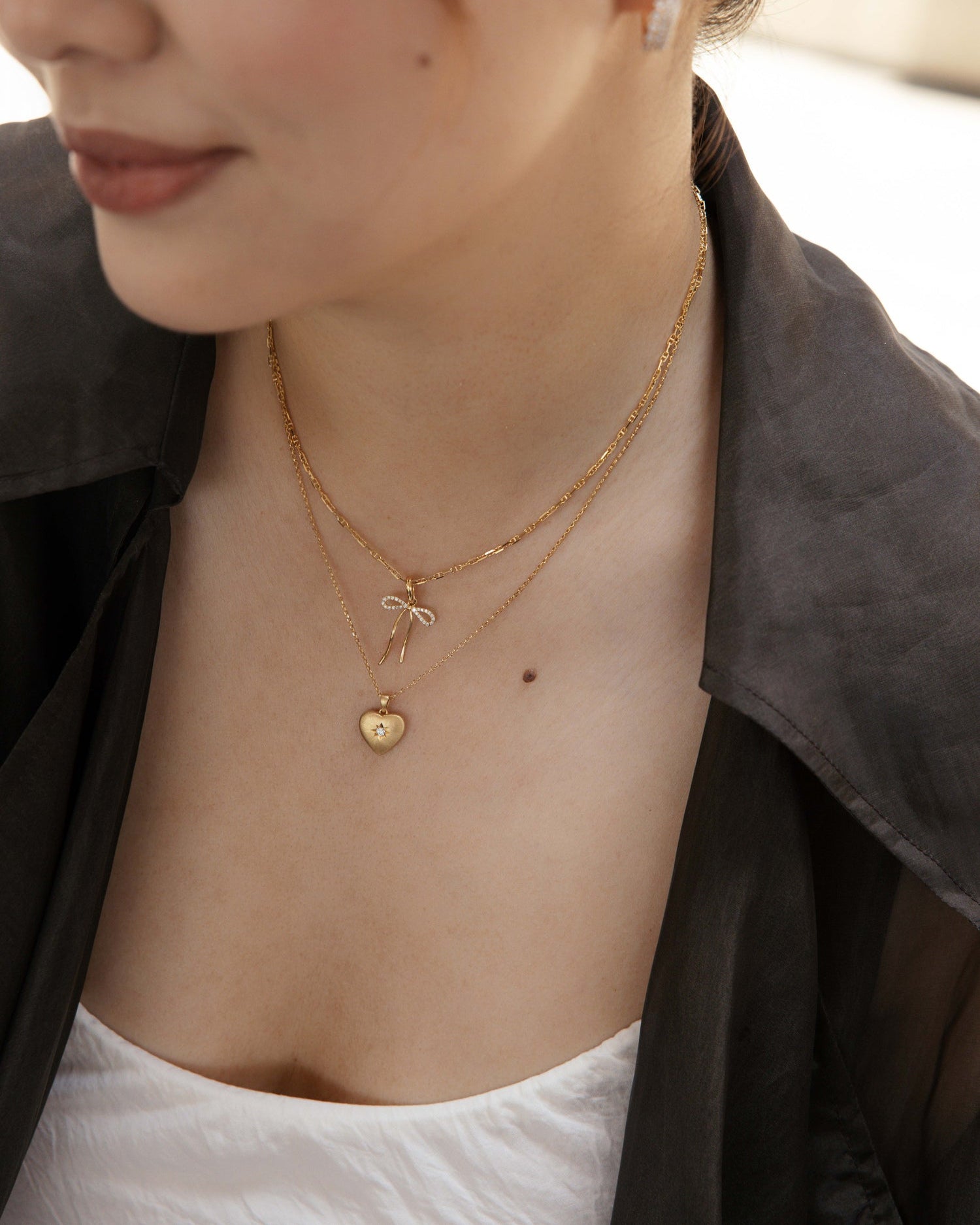 Ribbon Bow Diamond Charm