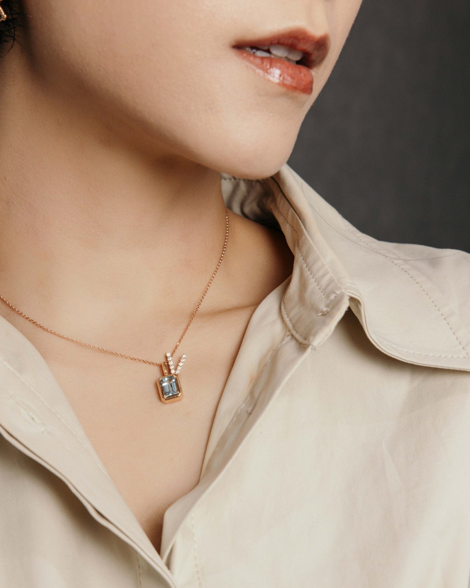 Azure Emerald-Cut Pendant