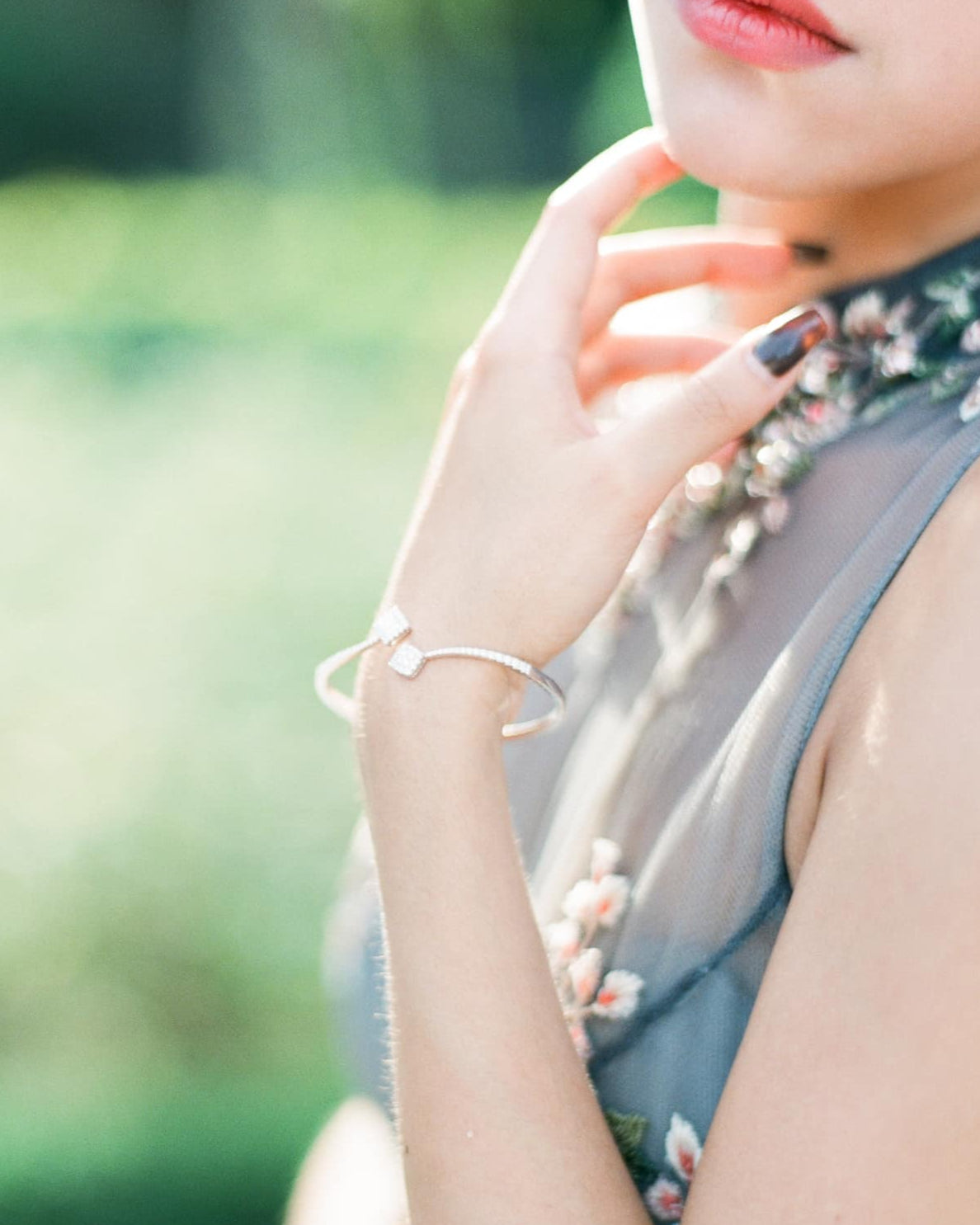 Diamond on Diamond Open Bangle