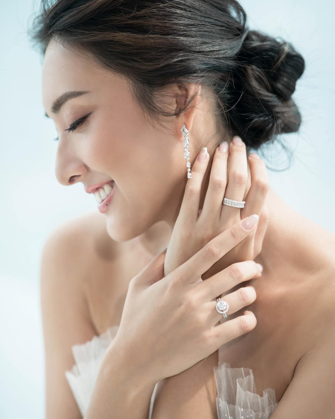 Pear Shape Double-row Linear Drop Earrings