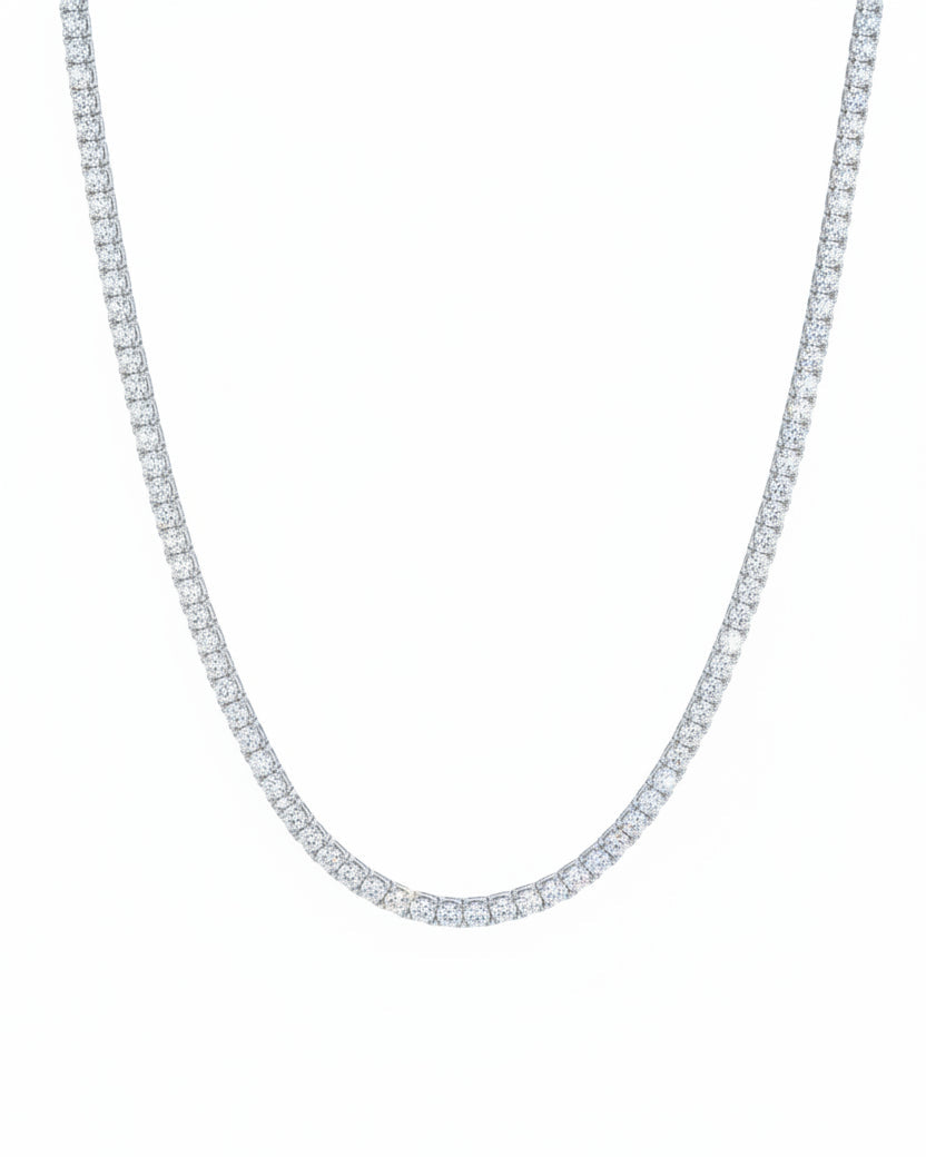 Diamond Tennis Necklace with 4 Prong Setting